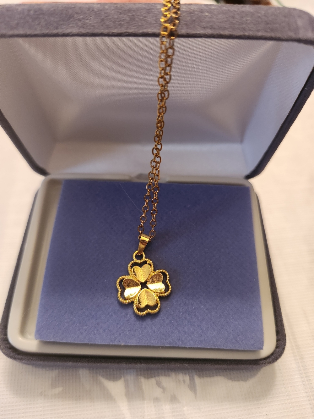Gold Clover Pendant (Stainless Steel) Necklace - Women Jewelry